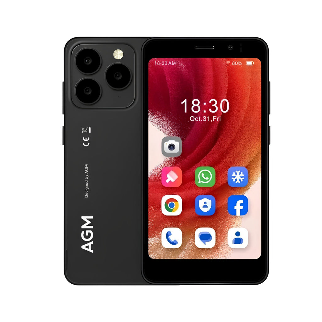 Kompaktni pametni telefon AGM NOTE N2 crne boje sa teksturom protiv klizanja Smart Arena