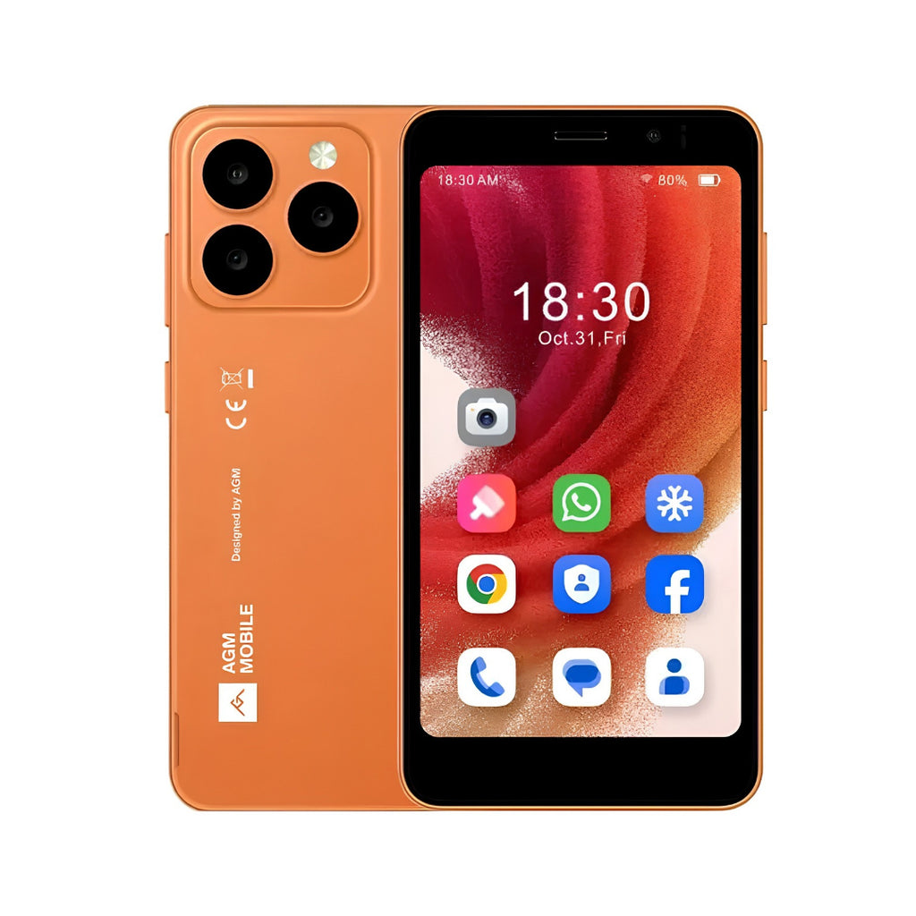 Kompaktni pametni telefon AGM NOTE N2 narandžaste boje sa teksturom protiv klizanja Smart Arena