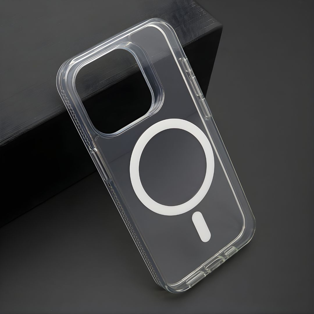 Color frame MagSafe providna zaštitna maska sa silikonskim ivicama za iPhone 15 Pro