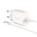 Devia RLC-383 Smart Series 25W PD brzi kućni punjač u beloj boji sa Type-C kablom.