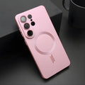 Roze Elegant MagSafe silikonska maska za Samsung Galaxy S26 Ultra sa ugrađenom zaštitom kamere