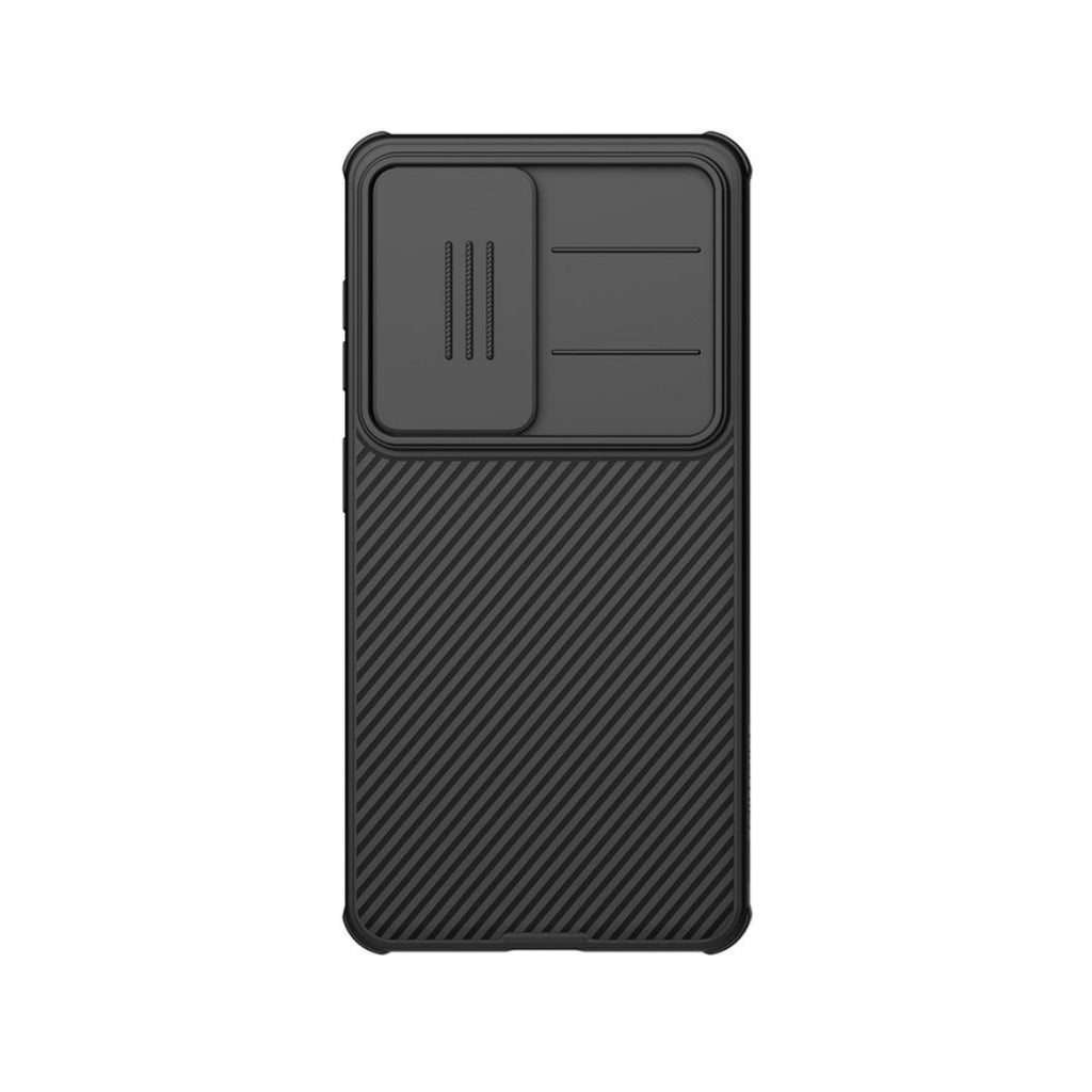 Crna Nillkin CamShield Pro maska za Samsung Galaxy S26 sa zatvorenim poklopcem kamere