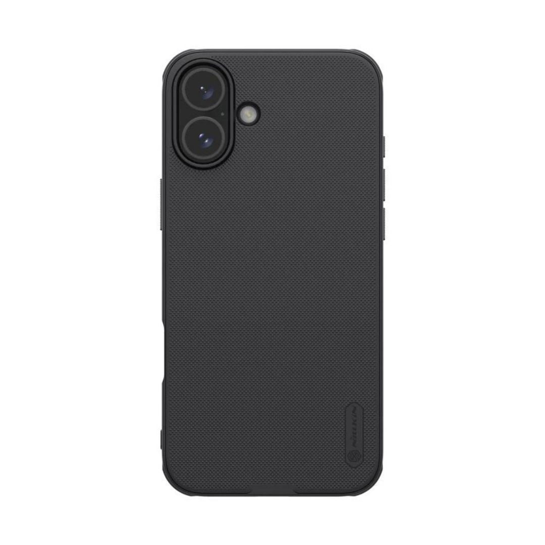 Crna Nillkin Super Frosted Shield Pro maska za iPhone 16 - prednja strana