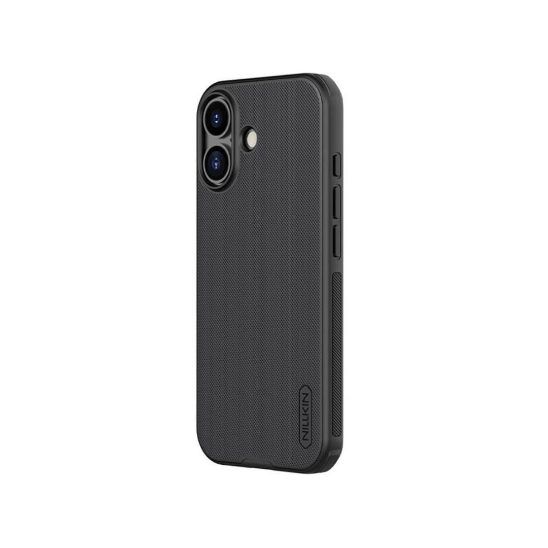recizni izrezi i zaštita tastera na crnoj Nillkin iPhone 17 maski