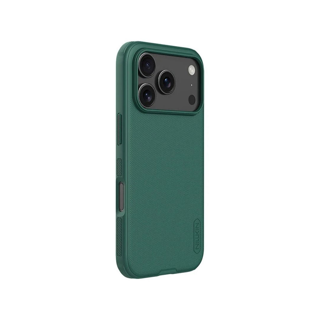 Detalj zelene hrapave teksture Nillkin zaštitne maske za iPhone 17 Pro Max protiv klizanja