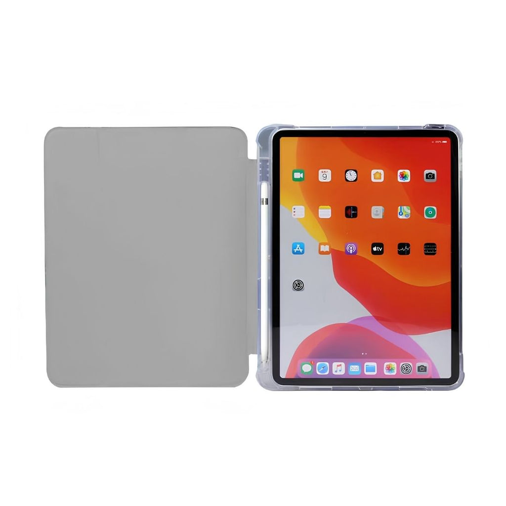 Prikaz trifold funkcije postolja u sivoj boji za iPad Air 11 model 2024.