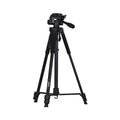 Crni UNME PYP-J1008 visoki tripod stativ rasklopljen na maksimalnih 1620 mm.
