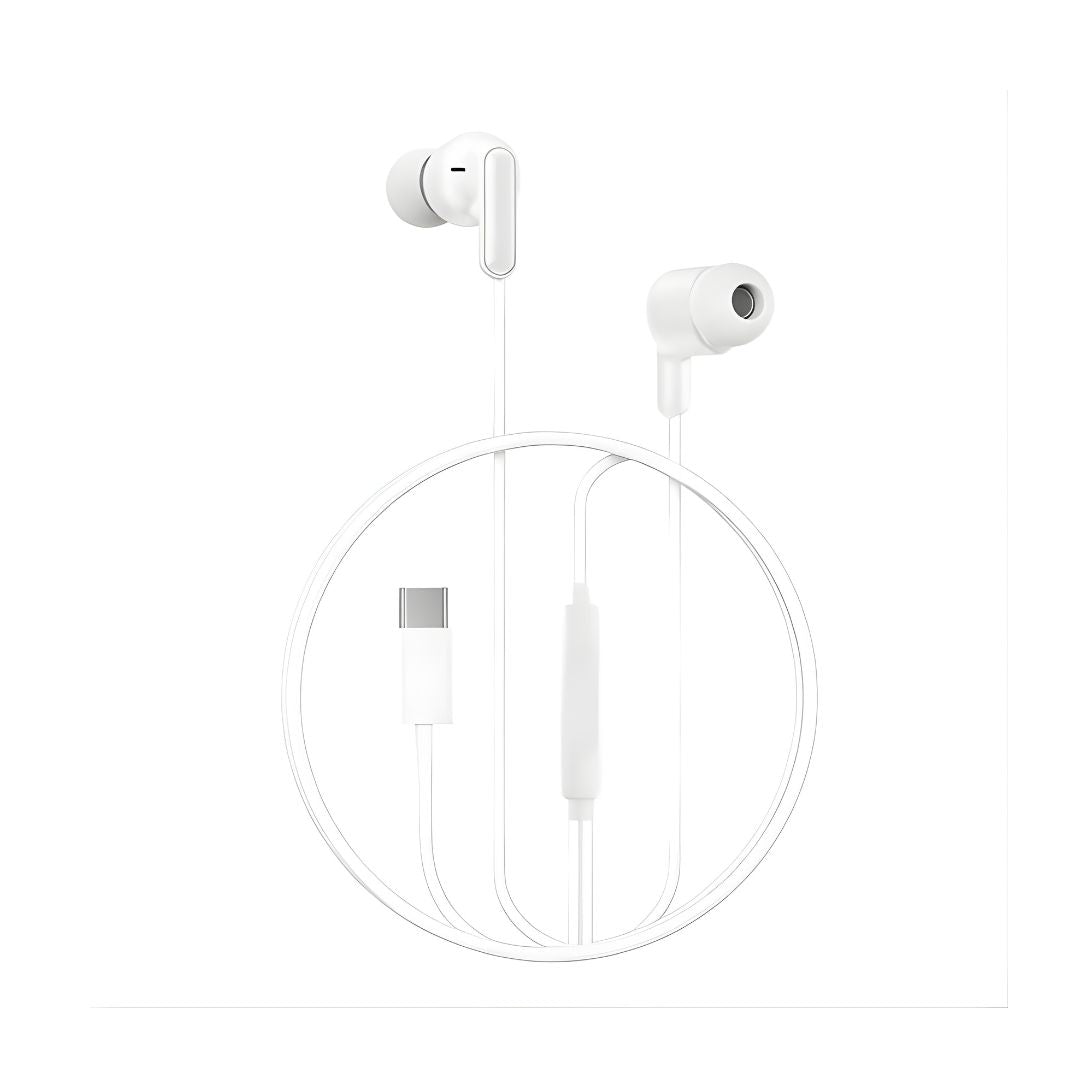 XO-EP84 bele Type-C slušalice sa mikrofonom i digitalnim zvukom za moderne pametne telefone.